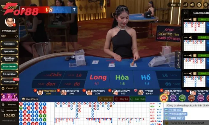 DG Casino For88 Đặt cược Rồng Hổ tại DG Casino For88