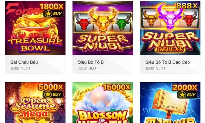 JDB nổ hũ For88 JDB hiện là sảnh game hiệu giải trí được đông đảo người chơi tại For88
