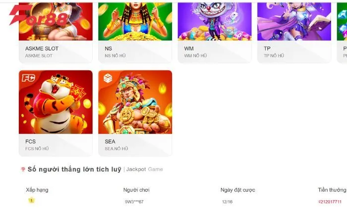 SEA nổ hũ For88 Tìm hiểu đôi nét về sảnh game SEA nổ hũ For88